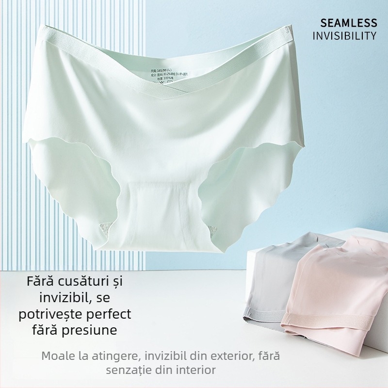 Chiloți de maternitate din ice-silk, cu căptușeală din bumbac, talie joasă, plus size, pentru sarcină de la început până la sfârșit