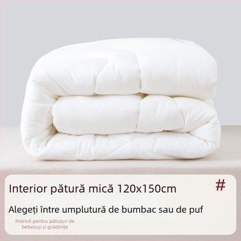 Pătură pentru copii pentru grădiniță cu umplutură din mătase și bumbac; primăvară–toamnă, vară răcoroasă, iarnă mai groasă.