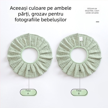 Bandă de salivare pentru bebeluși din bumbac 100%, țesătură din tifon, stil coreean, 0–2 ani