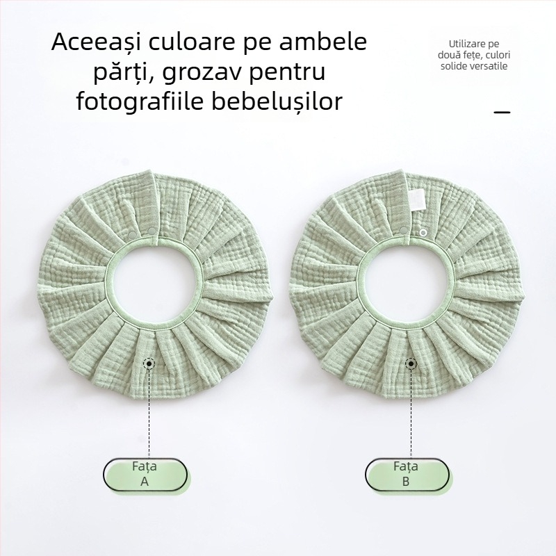 Bandă de salivare pentru bebeluși din bumbac 100%, țesătură din tifon, stil coreean, 0–2 ani