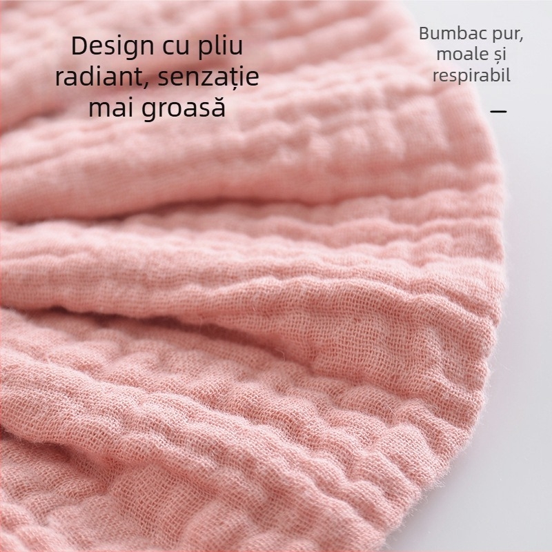 Bandă de salivare pentru bebeluși din bumbac 100%, țesătură din tifon, stil coreean, 0–2 ani