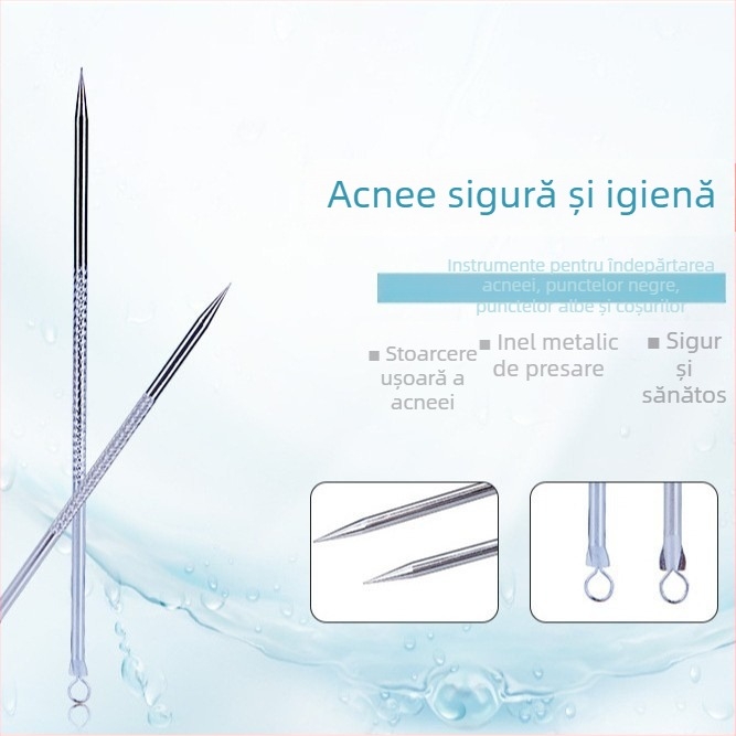 Instrument de extragere a acneei și punctelor negre din oțel inoxidabil