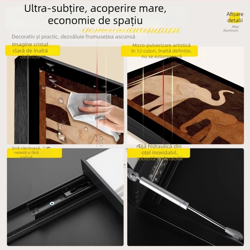 Tablou decorativ înrămat pentru cutia de contor electric, cu elefant retro