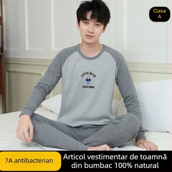 Set de tricouri și pantaloni din bumbac 100% pentru toamnă, lenjerie termică pentru băieți adolescenți