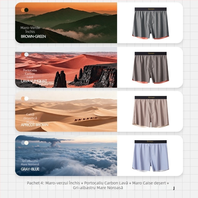 Boxeri pentru bărbați cu talie medie, panouri dual-color, lenjerie sport respirabilă pentru adulți