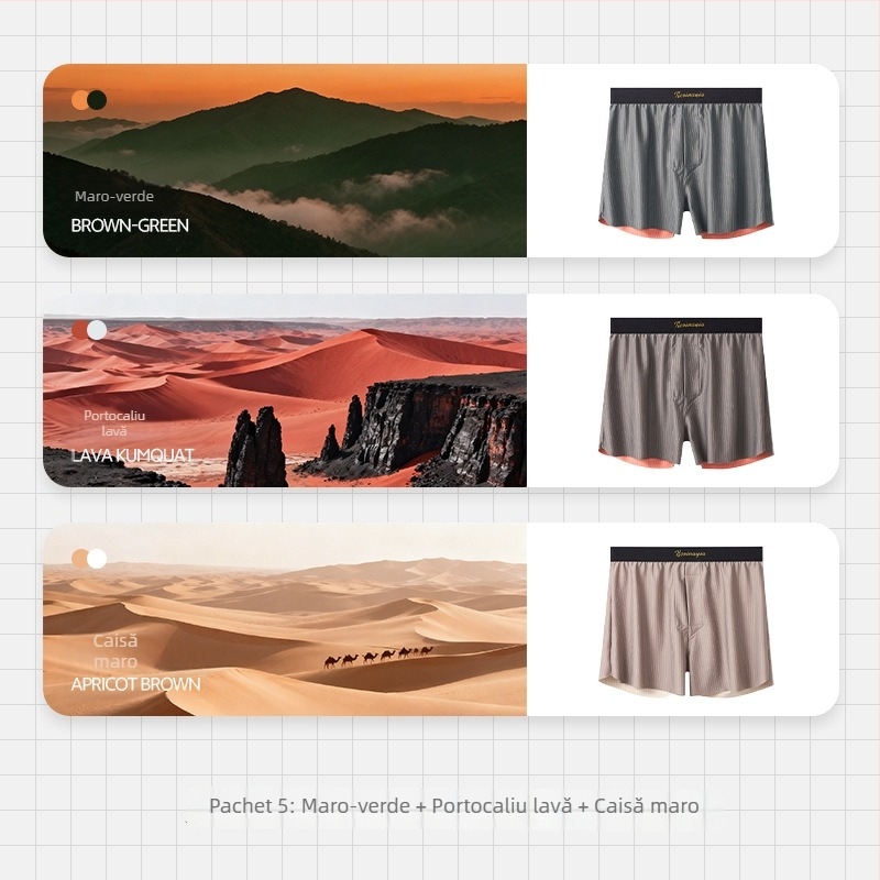 Boxeri pentru bărbați cu talie medie, panouri dual-color, lenjerie sport respirabilă pentru adulți