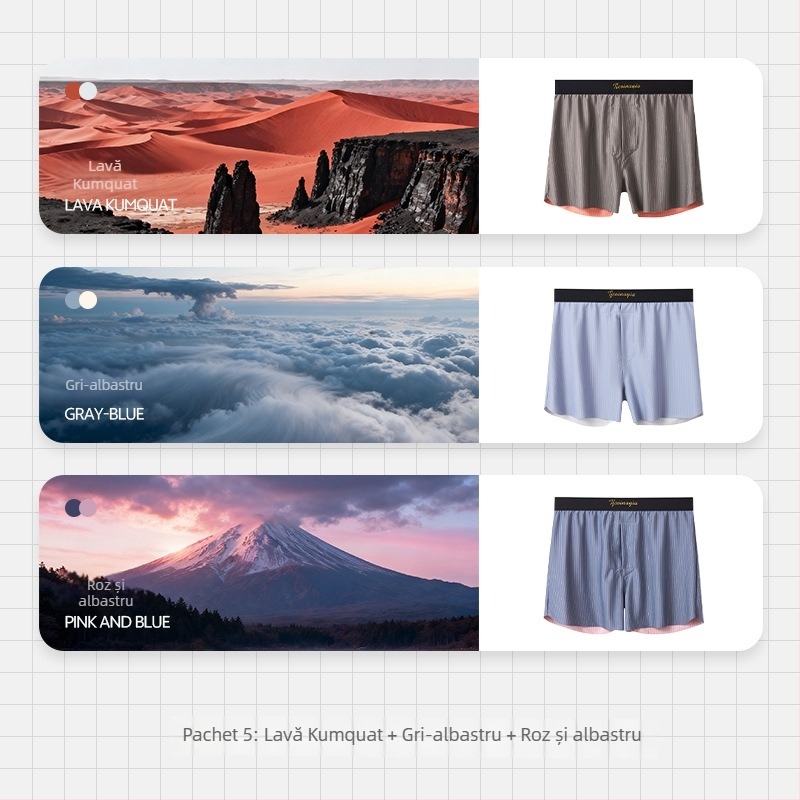 Boxeri pentru bărbați cu talie medie, panouri dual-color, lenjerie sport respirabilă pentru adulți