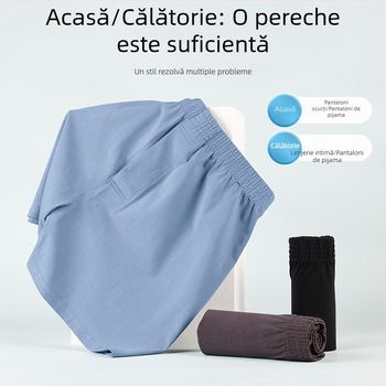 Boxeri bărbați din bumbac și șorturi lejere de casă, pentru vară