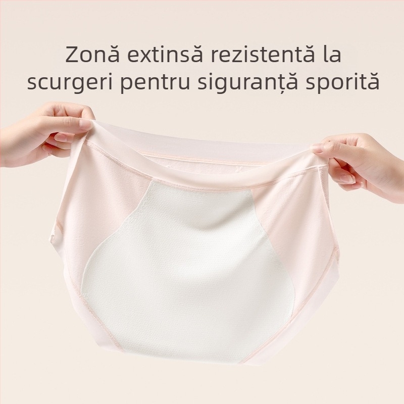 Chiloți antibacterieni femei pentru menstruație, talie medie, protecție împotriva scurgerilor laterale