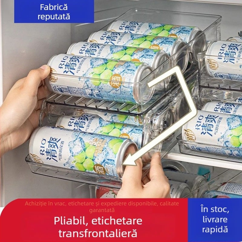 Raft dublu nivel, rulabil și pliabil pentru depozitarea băuturilor, potrivit frigiderului și blatului de bucătărie