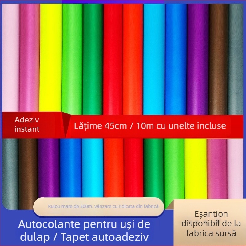 Tapet autoadeziv monocrom, PVC, rezistent la umezeală, stil minimalist, pentru dormitor sau cămin, fundal pentru televizor