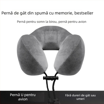 Perne de gât din spumă cu memorie, în formă de U, pentru călătorii, potrivit pentru avion, tren de mare viteză și drumuri lungi