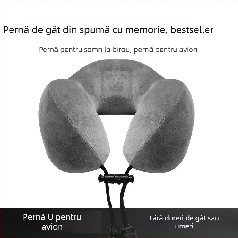 Perne de gât din spumă cu memorie, în formă de U, pentru călătorii, potrivit pentru avion, tren de mare viteză și drumuri lungi