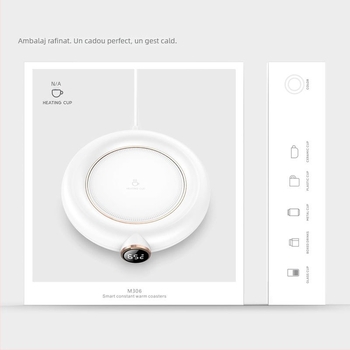 Bază încălzitoare inteligentă pentru ceașcă, cu temperatură constantă, pentru încălzirea laptelui și cafelei, alimentare USB, pentru birou și casă, temperatură reglabilă