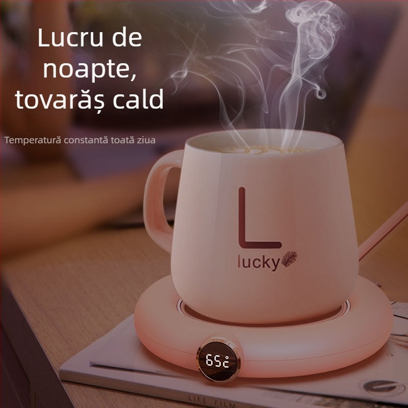 Bază încălzitoare inteligentă pentru ceașcă, cu temperatură constantă, pentru încălzirea laptelui și cafelei, alimentare USB, pentru birou și casă, temperatură reglabilă