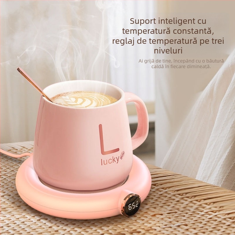 Bază încălzitoare inteligentă pentru ceașcă, cu temperatură constantă, pentru încălzirea laptelui și cafelei, alimentare USB, pentru birou și casă, temperatură reglabilă