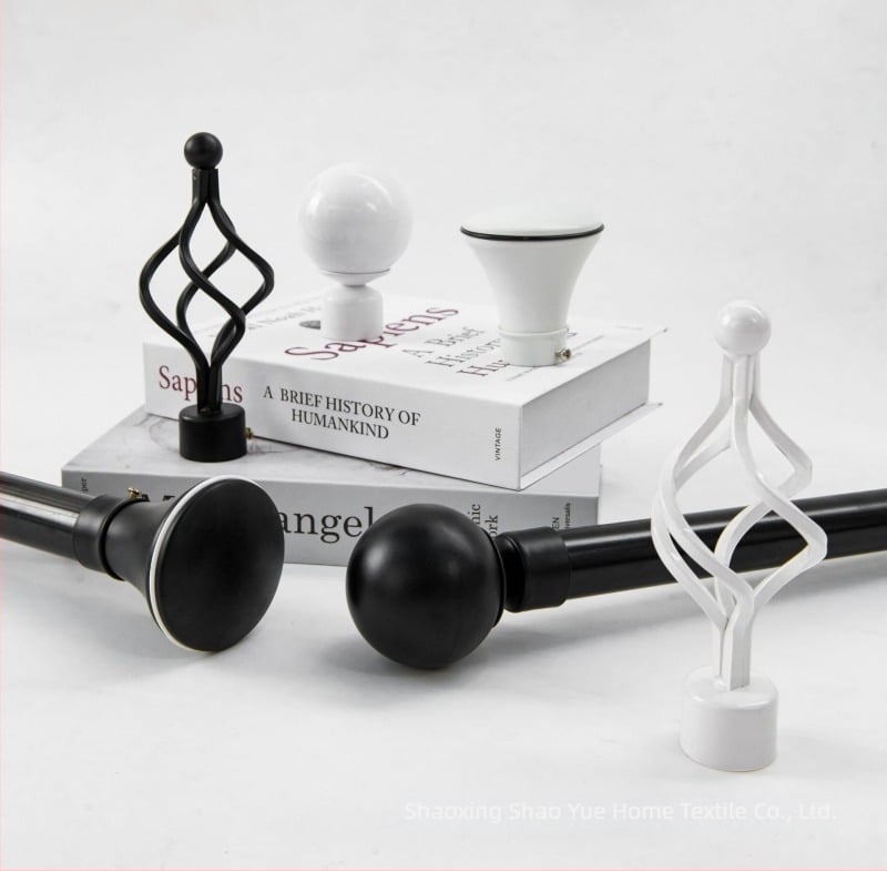 Set complet de bare pentru perdele – stil roman, bare simple și duble, suporturi din aluminiu pentru dormitor