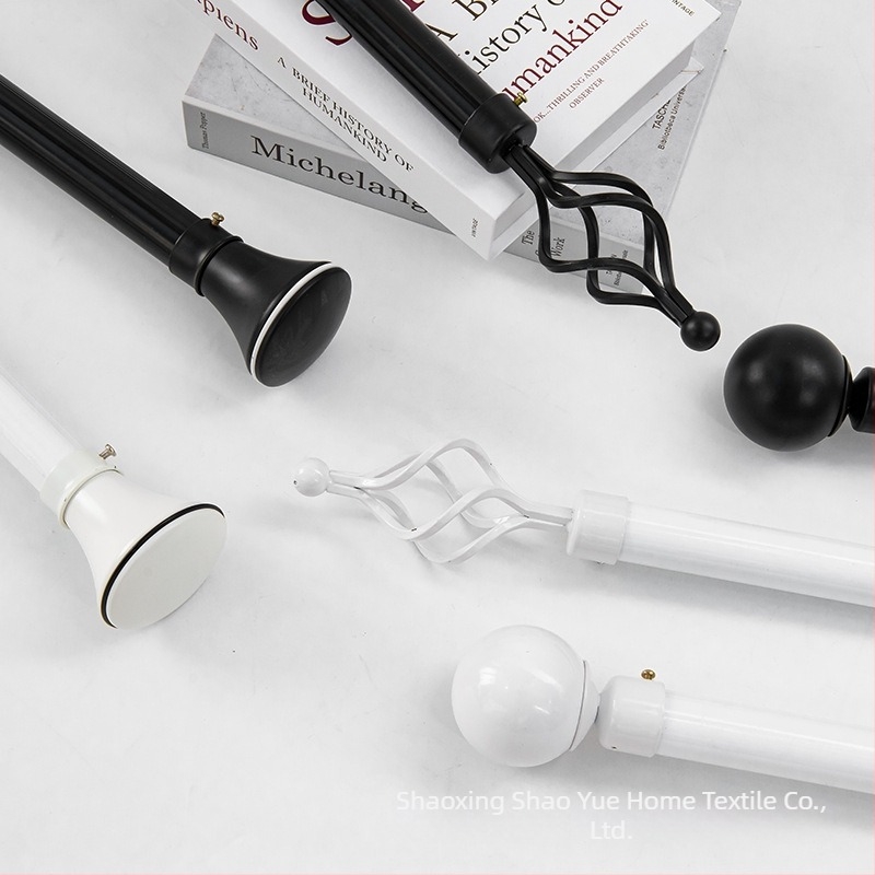 Set complet de bare pentru perdele – stil roman, bare simple și duble, suporturi din aluminiu pentru dormitor