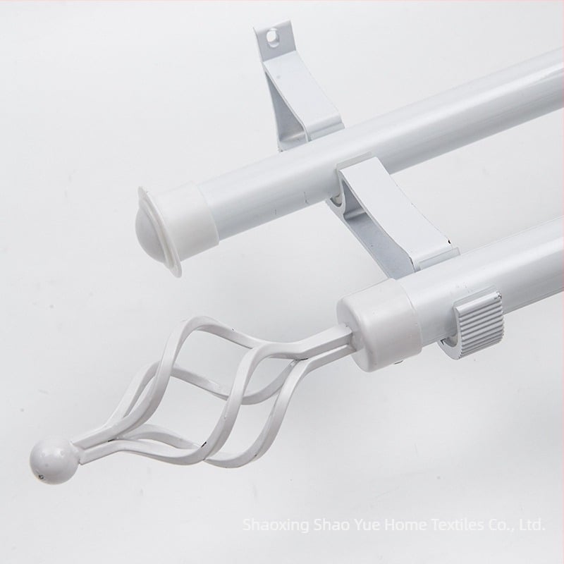 Set complet de bare pentru perdele – stil roman, bare simple și duble, suporturi din aluminiu pentru dormitor