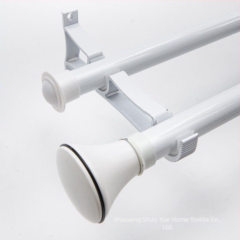 Set complet de bare pentru perdele – stil roman, bare simple și duble, suporturi din aluminiu pentru dormitor