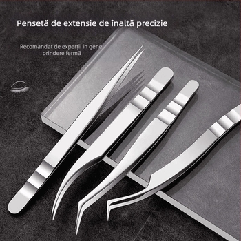 Pensete pentru gene pentru extensii – anti-static, pene aurii, stil Phoenix, prințesă
