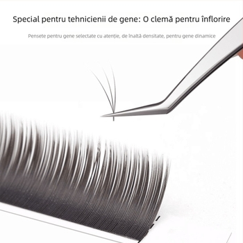 Pensete pentru gene pentru extensii – anti-static, pene aurii, stil Phoenix, prințesă