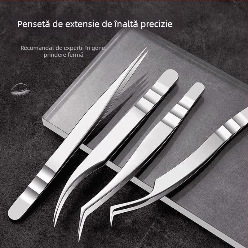 Pensete pentru gene pentru extensii – anti-static, pene aurii, stil Phoenix, prințesă