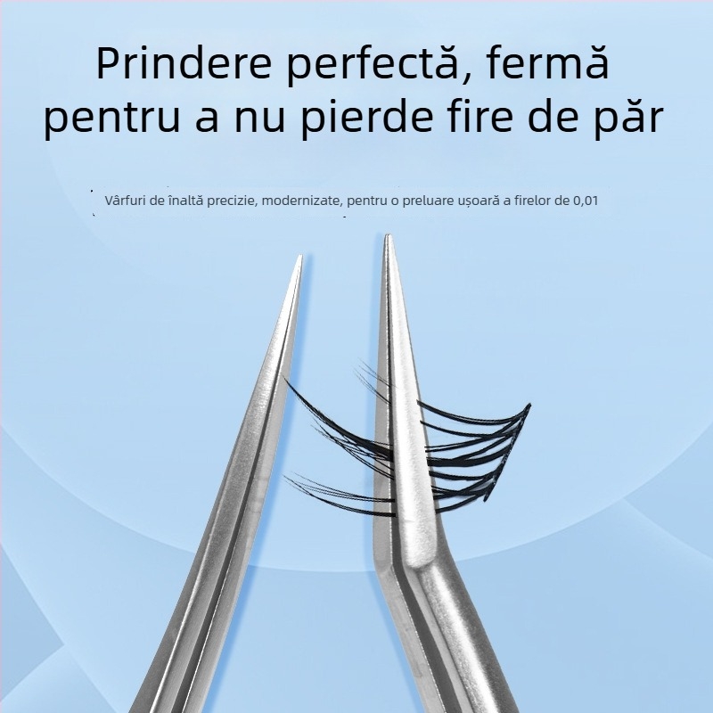 Clește pentru gene false, stil chinezesc, precizie înaltă, clip pentru graft ucrainean, clip cu pene aurii pentru artiștii de gene, clește delfin