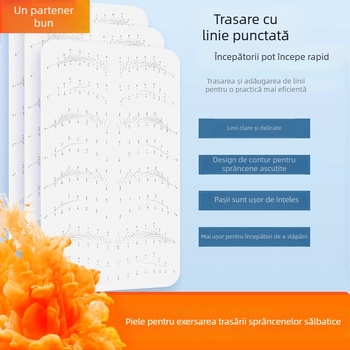 Piele de practică pentru tatuarea sprâncenelor – silicon moale, pentru începători, imitarea liniilor sprâncenelor