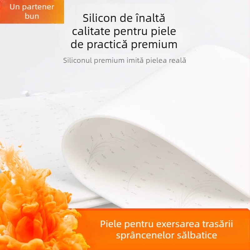 Piele de practică pentru tatuarea sprâncenelor – silicon moale, pentru începători, imitarea liniilor sprâncenelor