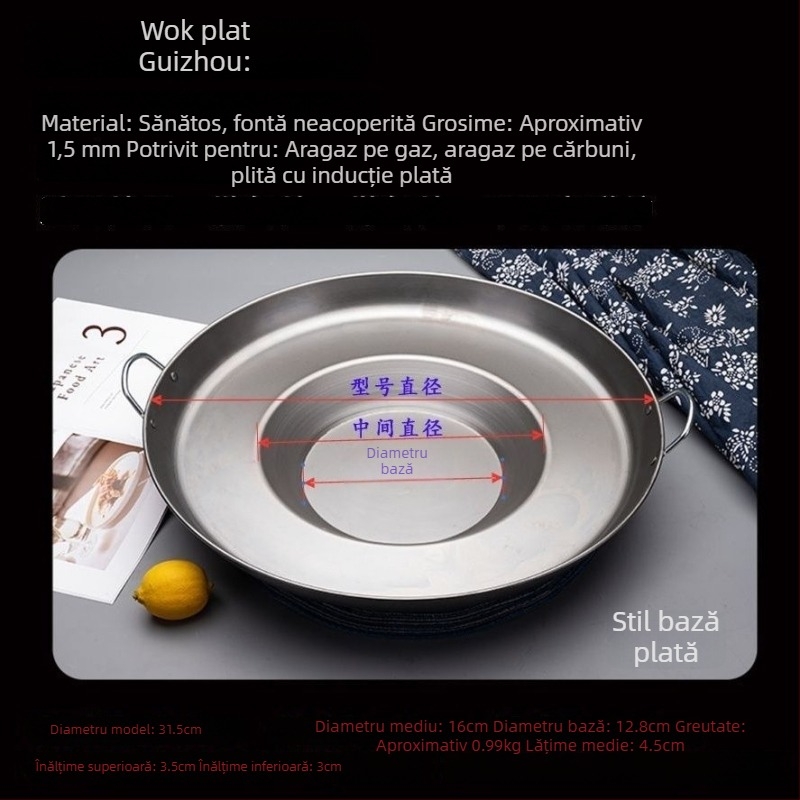 Tigaie Guizhou cu fund concav, plată antiaderentă pentru clătite și cartofi, uz casnic și comercial