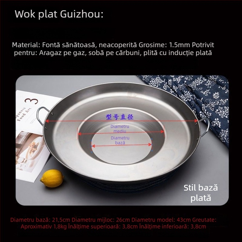 Tigaie Guizhou cu fund concav, plată antiaderentă pentru clătite și cartofi, uz casnic și comercial
