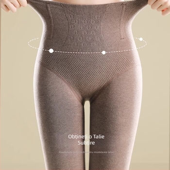 Colanți lungi căptușiți cu fleece, calzi, pentru toamnă și iarnă, potriviți pentru purtare ca strat exterior, cu efect modelator