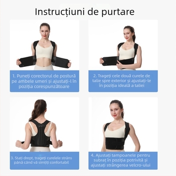 Noul corector de postură pentru bărbați și femei, suport de spate respirabil, curea pentru umeri de birou, poziție dreaptă