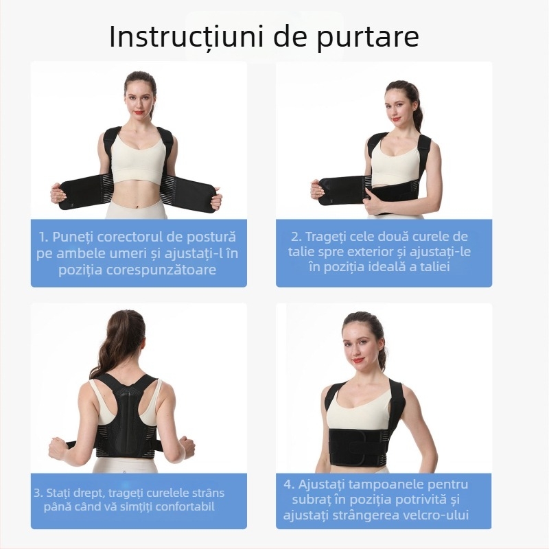 Noul corector de postură pentru bărbați și femei, suport de spate respirabil, curea pentru umeri de birou, poziție dreaptă