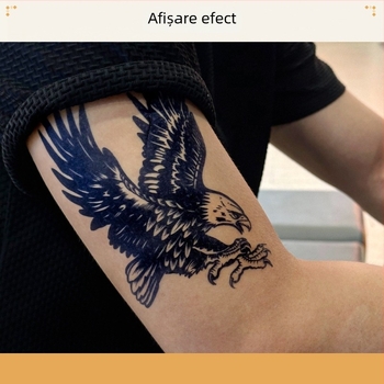 Abțibilduri de tatuaj cu vultur pe braț pentru bărbați, impermeabile și de durată, inspirate din plante, semi-permanent, realist pe braț, stil tradițional european și american