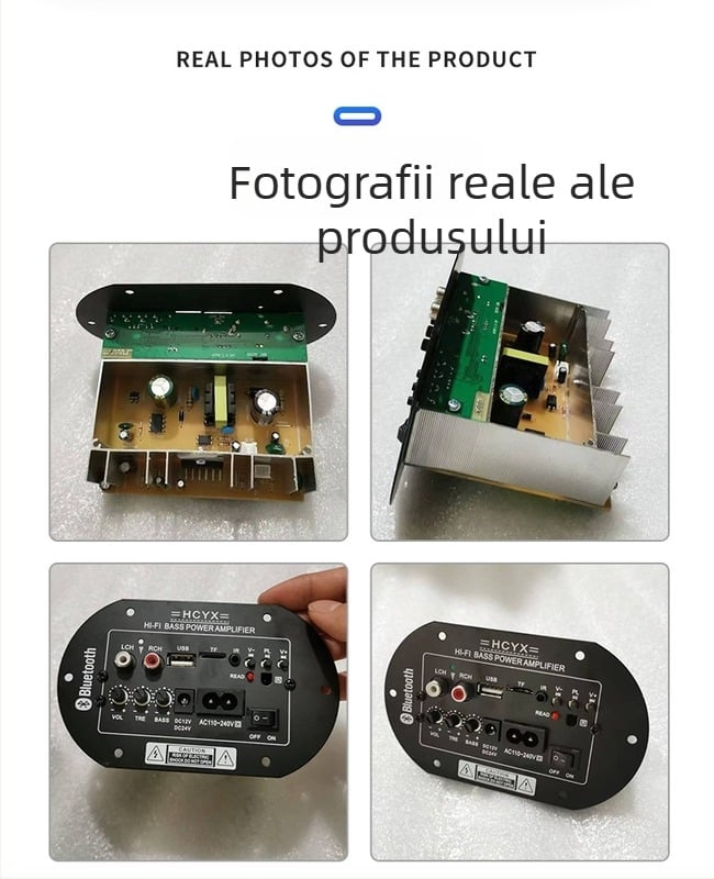 Placă cilindrică Bluetooth pentru subwoofer, uz casnic și auto, 6/8/10 inch, 12V/24V/220V, placă de sunet