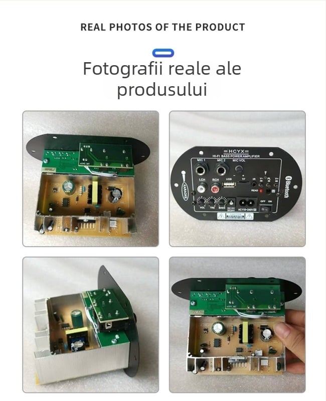 Placă cilindrică Bluetooth pentru subwoofer, uz casnic și auto, 6/8/10 inch, 12V/24V/220V, placă de sunet