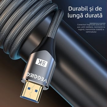 Weige cablu HDMI 2.1 – înaltă definiție pentru PC, TV și proiector, compatibil PS5, suport 8K, lungime 1.5 m