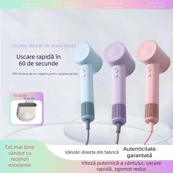 Uscător de păr fără lamă, cu ioni negativi, control inteligent al temperaturii, 1600 W, 220 V, două viteze de aer, aer rece/cald