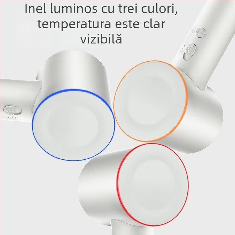 Uscător de păr fără lamă, cu ioni negativi, control inteligent al temperaturii, 1600 W, 220 V, două viteze de aer, aer rece/cald