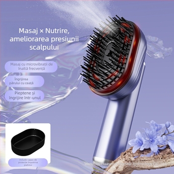 Masaj electric pentru cap cu masaj al scalpului pe meridiane, spray pentru creșterea părului și aplicator de lichide pe scalp
