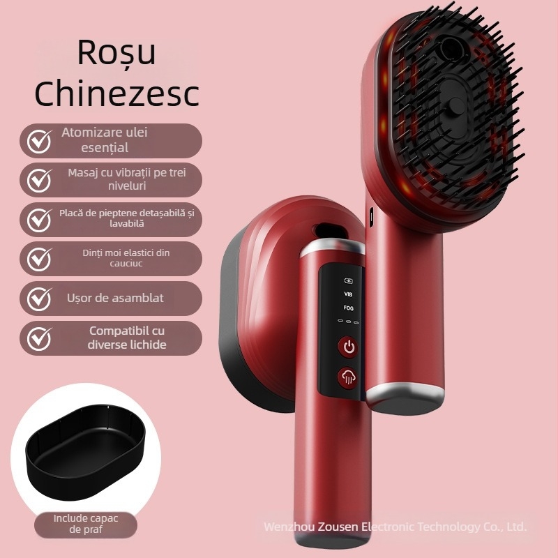 Masaj electric pentru cap cu masaj al scalpului pe meridiane, spray pentru creșterea părului și aplicator de lichide pe scalp