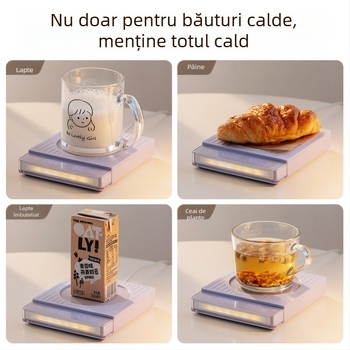 Suport încălzitor pentru ceașă cu control tactil, patru niveluri ale temporizatorului, încălzitor ceramic pentru băuturi