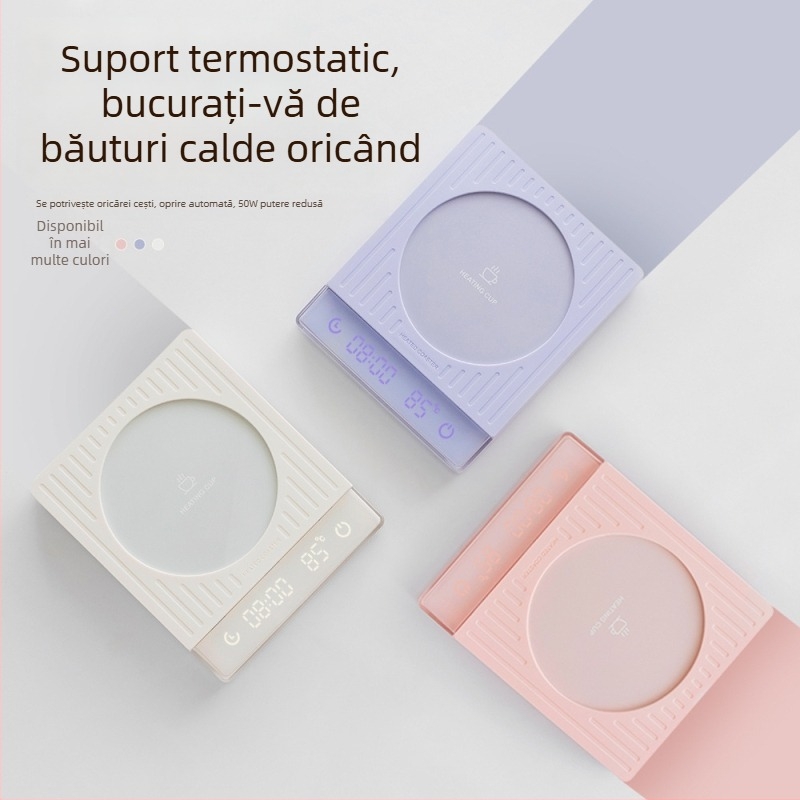 Suport încălzitor pentru ceașă cu control tactil, patru niveluri ale temporizatorului, încălzitor ceramic pentru băuturi