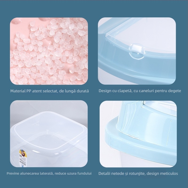 Container transparent depozitare orez bucătărie — protecție împotriva umezelii și dăunătorilor, recipient etanș pentru orez, făină și cereale