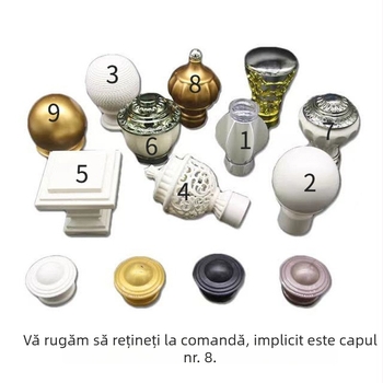 Bară pentru perdele din aliaj de aluminiu, stil roman, finisaje roz auriu / ivoare alb / aur, pentru montaj simplu sau dublu