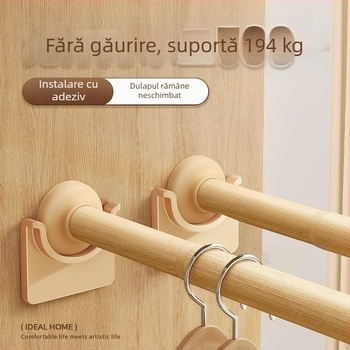 Bară de uscare pentru haine, fără găuri, pentru dulap de cămin, bară pentru perdea, tijă subțire, suport telescopic reglabil pentru atârnarea hainelor