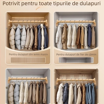 Bară de uscare pentru haine, fără găuri, pentru dulap de cămin, bară pentru perdea, tijă subțire, suport telescopic reglabil pentru atârnarea hainelor