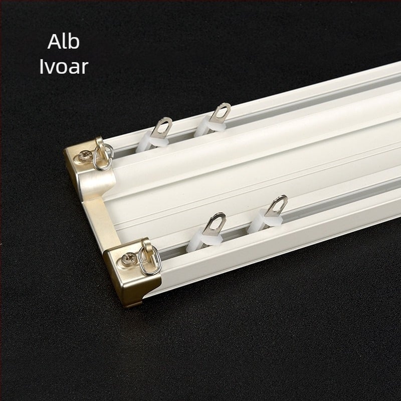 Șină pentru perdea din aliaj de aluminiu cu două șine, sistem metalic de alunecare
